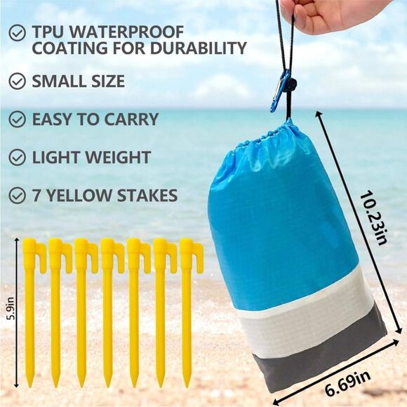 New New oversized beach and picnic blanket 79x83” - Picture 3 of 7